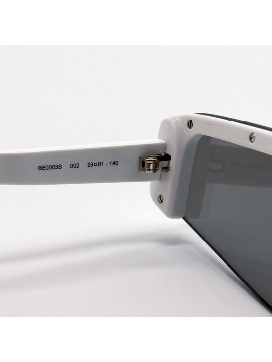 NEW BALENCIAGA BB0003S 002 SUNGLASSES WHITE RECTANGLE UNISEX EYEWEAR BALENCIAGA main image 6